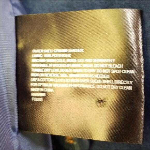 Bernardo dusty blue suede leather coat jacket L - Picture 11 of 11